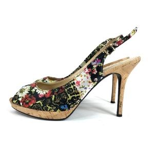 J Renee 'OliveJJ' Floral Print Cork Stiletto Pumps